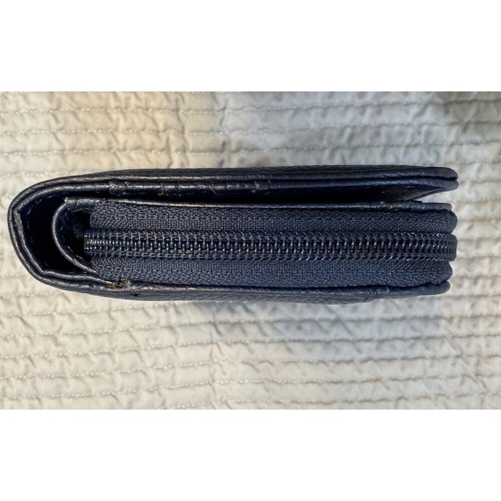 Giani Bernini Blue Genuine Leather Folding Wallet, New soft core zipper logo - Picture 3 of 16
